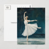 Ballerina Ballet Waterverf Briefkaart (Voorkant / Achterkant)