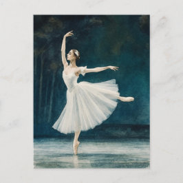 Ballerina Ballet Waterverf Briefkaart