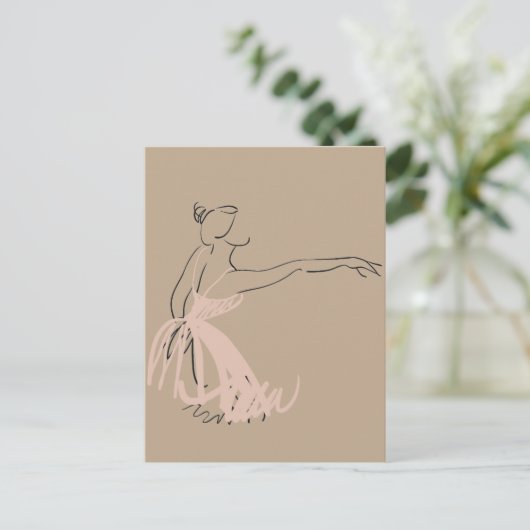 Ballerina balletdanser briefkaart (Staand voorkant)