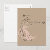 Ballerina balletdanser briefkaart (Voorkant / Achterkant)