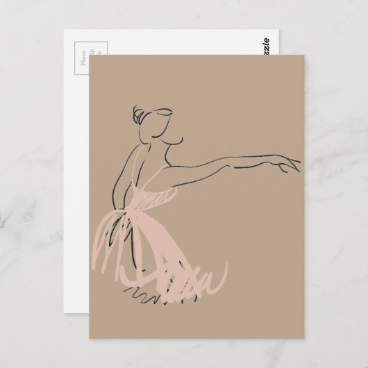 Ballerina balletdanser briefkaart (Voorkant / Achterkant)