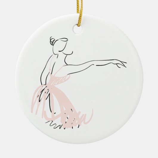 Ballerina balletdanser keramisch ornament (Voorkant)