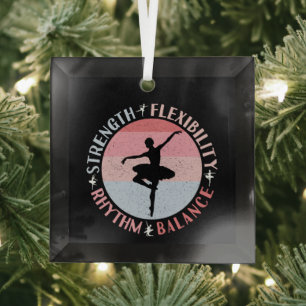Ballerina Balletdanser - Mentaliteit Waarden Glas Ornament