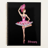 Ballerina balletdanser met handventilatorplanner planner (Voorkant)