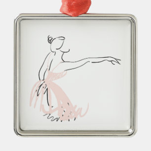 Ballerina balletdanser metalen ornament