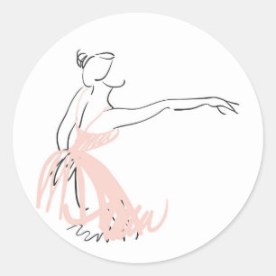Ballerina balletdanser ronde sticker