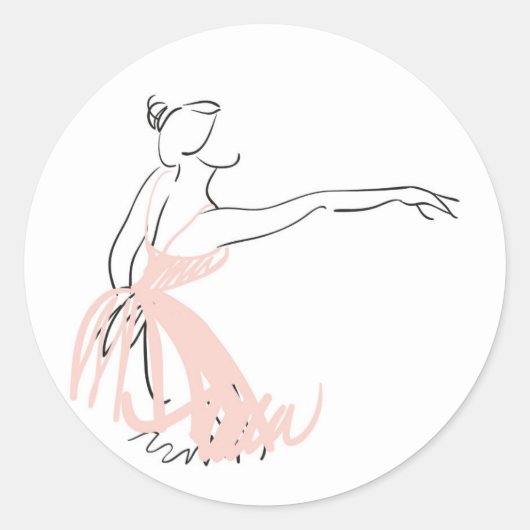 Ballerina balletdanser ronde sticker (Voorkant)