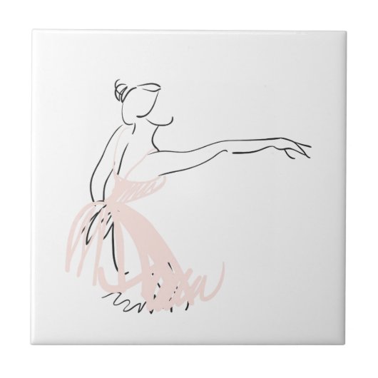 Ballerina balletdanser tegeltje (Voorkant)
