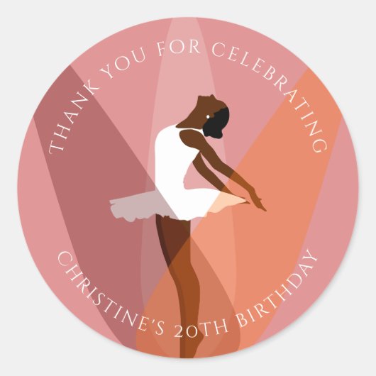 Ballerina, balletdanseres ronde sticker (Voorkant)