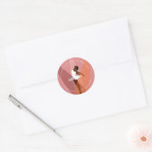 Ballerina, balletdanseres ronde sticker (Envelop)