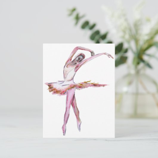 Ballerina, balletdansgeschenken, kaarten, shirten briefkaart (Staand voorkant)