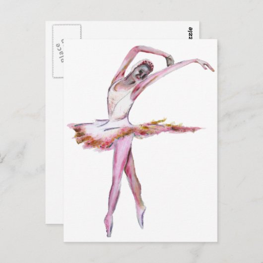 Ballerina, balletdansgeschenken, kaarten, shirten briefkaart (Voorkant / Achterkant)