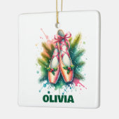 Ballerina Balletliefhebber Gepersonaliseerde Kerst Keramisch Ornament (Links)
