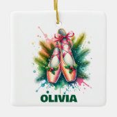 Ballerina Balletliefhebber Gepersonaliseerde Kerst Keramisch Ornament (Voorkant)