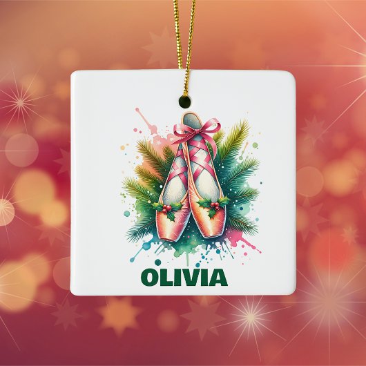 Ballerina Balletliefhebber Gepersonaliseerde Kerst Keramisch Ornament