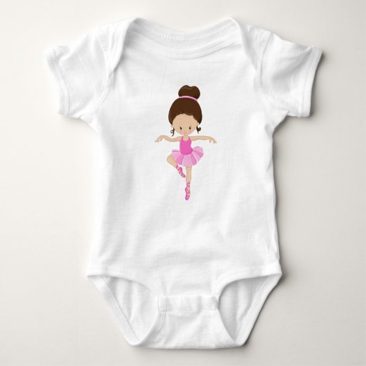 Ballerina, Balletmeisje, Ballet Dans, Bruin Haar Romper (Voorkant)