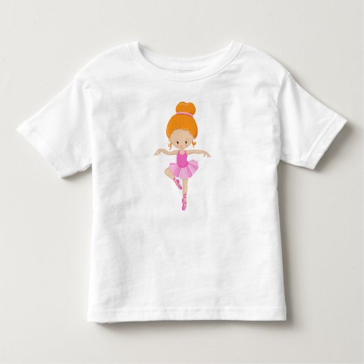 Ballerina, Balletmeisje, Ballet Dans, Oranje Haar Kinder Shirts (Voorkant)