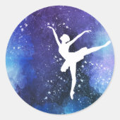 Ballerina/ Balletttänzerin Ronde Sticker (Voorkant)