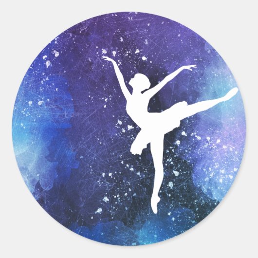 Ballerina/ Balletttänzerin Ronde Sticker (Voorkant)