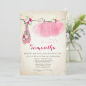 Ballerina Baptism en Birthday Tutu Ballet Shoes Kaart (Staand voorkant)