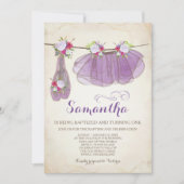 Ballerina Baptism en Birthday Tutu Ballet Shoes Kaart (Voorkant)