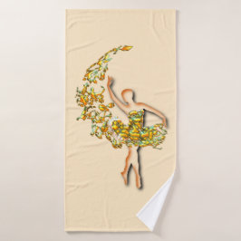 Ballerina Bath Towel Ballet Dancer - Aangepaste kl Badhanddoek
