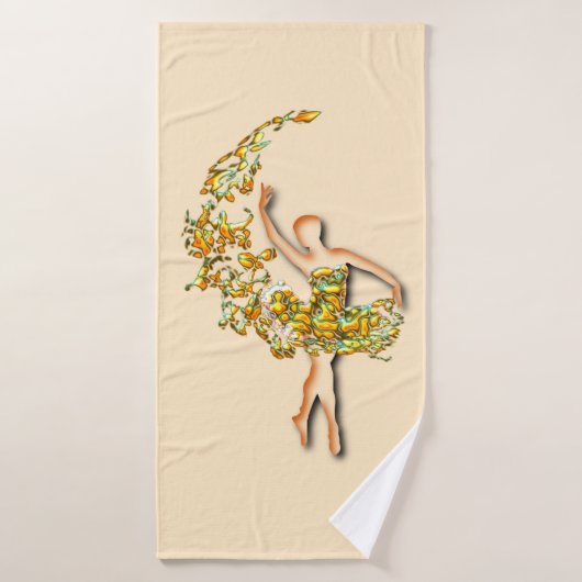 Ballerina Bath Towel Ballet Dancer - Aangepaste kl Badhanddoek (Badhanddoek)