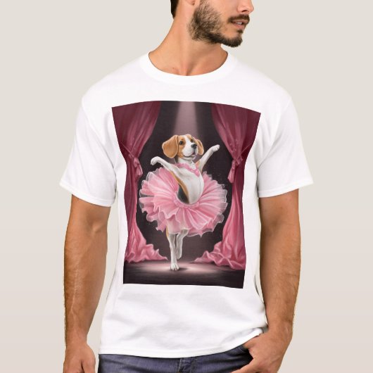 Ballerina Beagle - Grappige Honden Dans T-shirt (Voorkant)