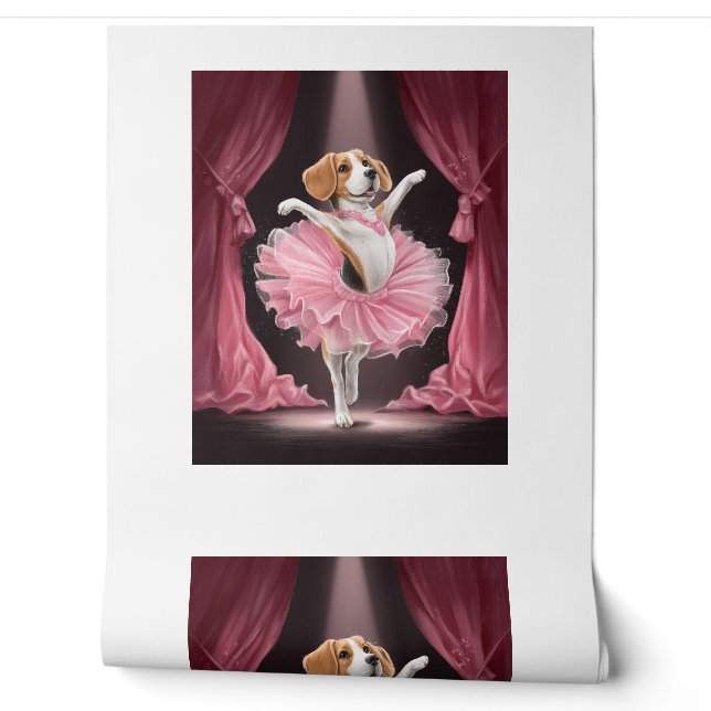 Ballerina Beagle � Grappige Hondendans Behang (Afrollen)