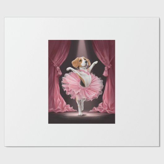 Ballerina Beagle � Grappige Hondendans Cadeaupapier (Vlak)