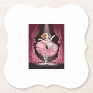 Ballerina Beagle � Grappige Hondendans Kartonnen Onderzetters