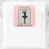 Ballerina bedankt dat je me op mijn tenen hebt geh vierkante sticker (Tas)