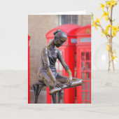 Ballerina Beeld, Covent Garden Londen Wenskaart Kaart (Gele Bloem)