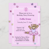 Ballerina Beer Birthday Party Kaart (Voorkant / Achterkant)