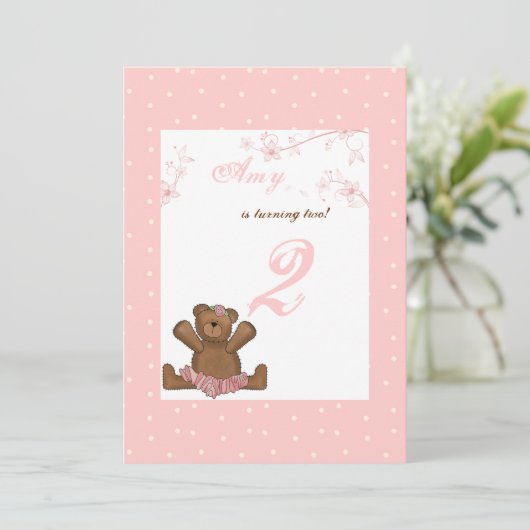 Ballerina Beer Birthday Uitnodiging (Staand voorkant)