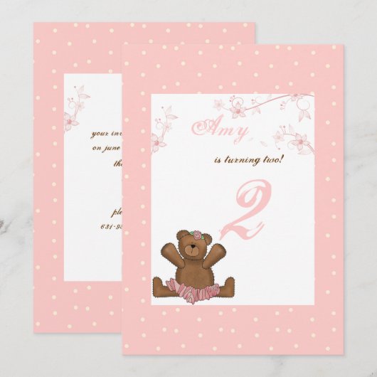 Ballerina Beer Birthday Uitnodiging (Voorkant / Achterkant)