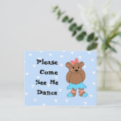 Ballerina Beer Dance Overweging Uitnodiging Briefkaart (Staand voorkant)