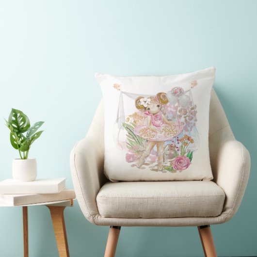 Ballerina Birds Name Florals Kussen (Stoel)