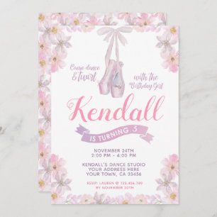 Ballerina Birthday Invitation, Ballet Party Kaart