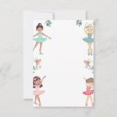 Ballerina Birthday Invitation Pink and Gold Kaart (Achterkant)