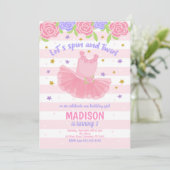 Ballerina Birthday Invitation / Tutu Invitation Kaart (Staand voorkant)
