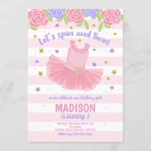 Ballerina Birthday Invitation / Tutu Invitation Kaart