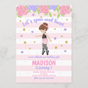 Ballerina Birthday Invitation / Tutu Invitation Kaart