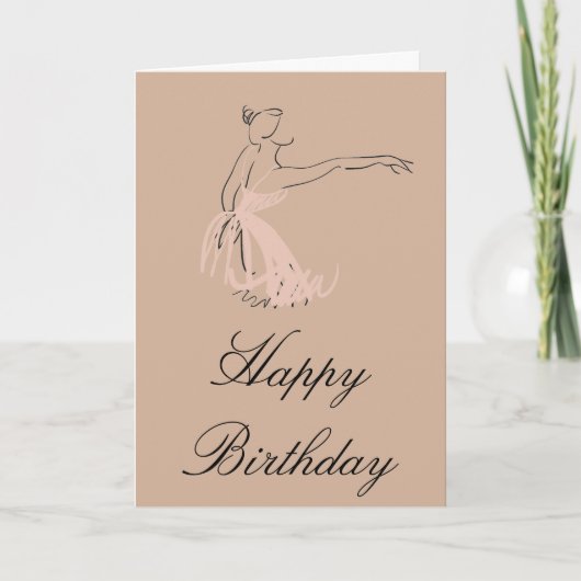 Ballerina Birthday Kaart (Voorkant)