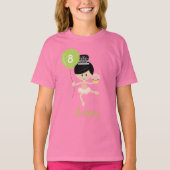 Ballerina Birthday Kinder Ringer T-Shirt Asian (Voorkant)