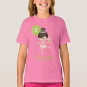 Ballerina Birthday Kinder Ringer T-Shirt Brunette (Voorkant)