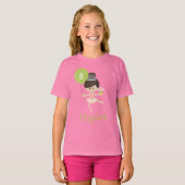 Ballerina Birthday Kinder Ringer T-Shirt Brunette (Voorkant volledig)