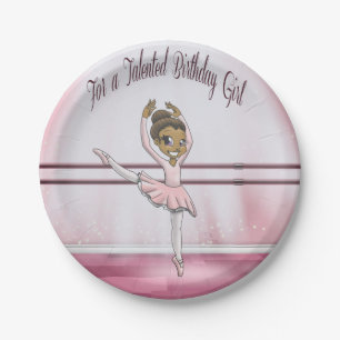"Ballerina Birthday Paper Borden 7" Papieren Bordje