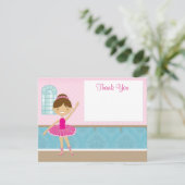 Ballerina Birthday Party - Hartelijk dank Bedankkaart (Staand voorkant)