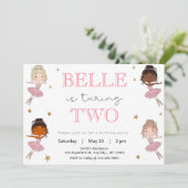 Ballerina Birthday Party Invitation Kaart (Staand voorkant)